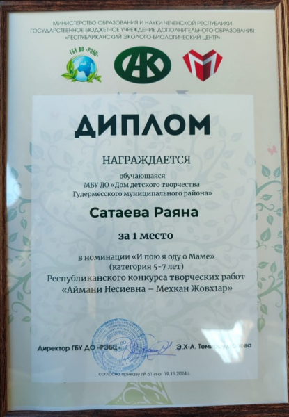 Конкурс приуроченный ко Дню матери "Аймани Несиевна
